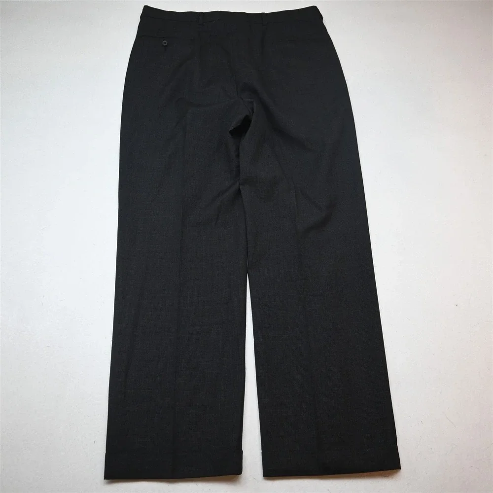 Vtg USA Made Jos A Bank 44L 36x32 Gray Nailshead 100% Wool Jacket Pants Suit